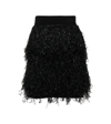 Jw Anderson Fringe High-rise Wool-blend Mini Skirt In Black