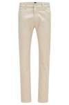 Hugo Boss Tapered-fit Jeans In Overdyed Stretch Denim- Light Beige Men's Jeans Size 36/32