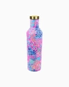 Printed Bottle With Double Wall Stainless Steel Body And Gold Twist Lid. 18 Oz. Capacity. Imported.  Stainless Steel Water Bottle In Multi Splendor In The Sand
