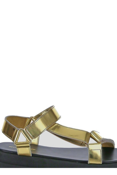 Junya Watanabe Ankle Strap Platform Sandals In Gold