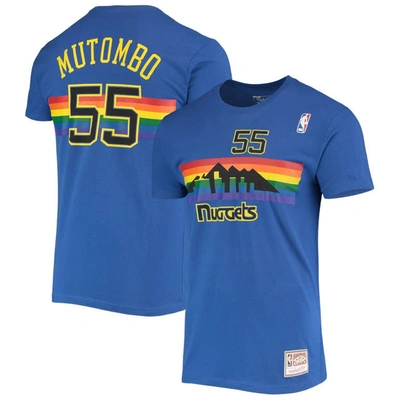 Mitchell & Ness Youth Boys Dikembe Mutombo Royal Denver Nuggets Hardwood Classics Name And Number T-shirt