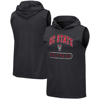 Colosseum Heathered Black Nc State Wolfpack Varsity Team Hoodie Tank Top In Heather Black