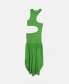 Stella Mccartney Cut-out Asymmetric Dress In Fluo Green