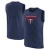 NIKE NIKE NAVY MINNESOTA TWINS KNOCKOUT STACK EXCEED PERFORMANCE MUSCLE TANK TOP
