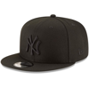 NEW ERA NEW YORK YANKEES NEW ERA BLACK ON BLACK 9FIFTY TEAM SNAPBACK ADJUSTABLE HAT