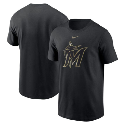 Nike Black Miami Marlins Camo Logo Team T-shirt