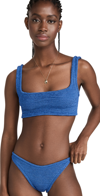 Hunza G Juno Crinkled Two-piece Bikini Set In Denim