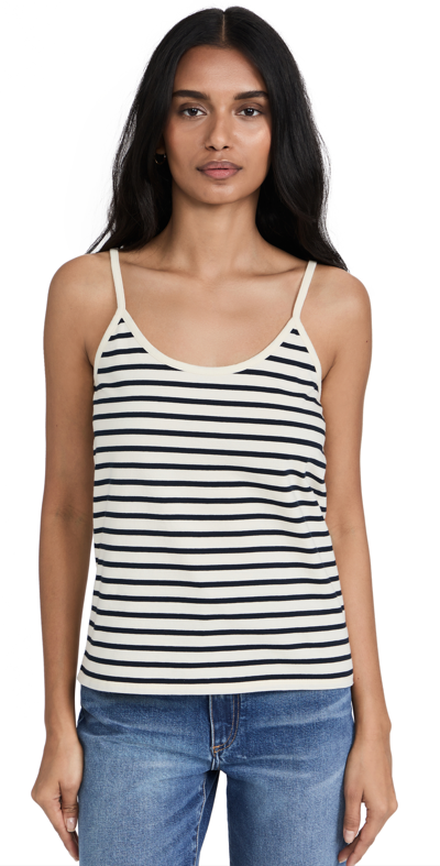 Kule The Spaghetti Tank In Cream-navy