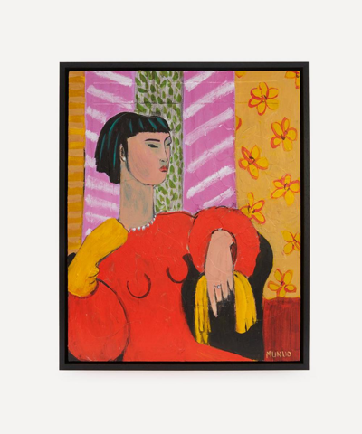 Naomi Munuo Yellow Gloves Original Framed Artwork In Multicoloured