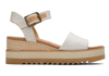 Toms Oms Womens Natural Yarn Dye Diana Ankle-strap Leather Wedge Sandals