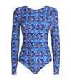 La Doublej Cutout-back Rashguard Surf Suit In Conchiglie