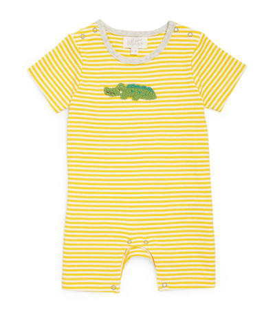 Albetta Babies' Crochet Crocodile Playsuit (0-12 Months) In Yellow