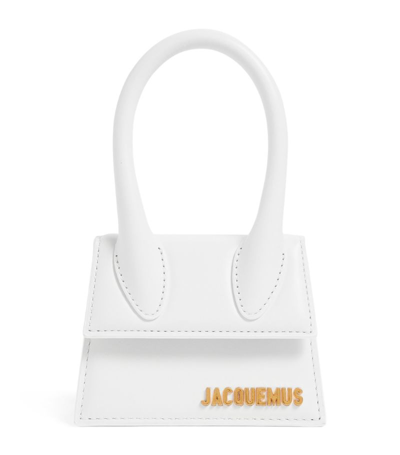 Jacquemus Mini Leather Le Chiquito Top-handle Bag In White