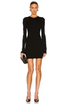 Wardrobe.nyc Ribbed Long Sleeve Dress Mini In Black