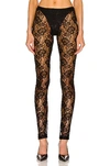 Dolce & Gabbana Floral Lace-stitch Leggings In Nero