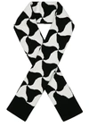 Bottega Veneta Ribbed-knit Patterned Scarf In Black & White