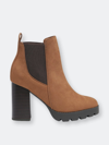 London Rag Sonia Block Heeled Boots In Brown