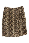 Nili Lotan Hazel Snake Print Silk Mini Skirt In Dark Brown Snake Print