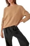 Reformation Cashmere Blend Sweater In Camel