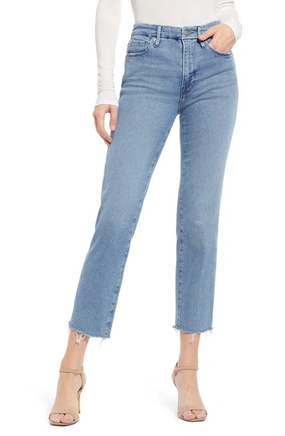 Good American Straight Split Pocket Skinny Jeans In Blue449