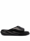 Alyx Mono Leather Slide Sandals In Nero