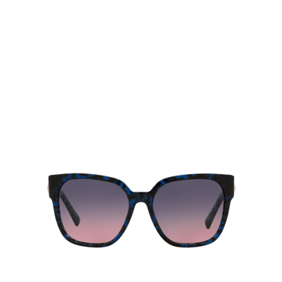 Valentino Roman Stud Square-frame Patterned Sunglasses In Gradient Rose To Blue