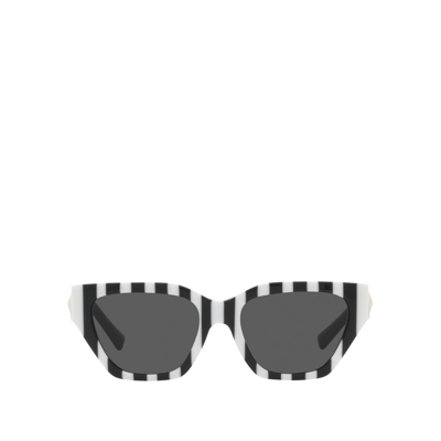 Valentino Va4110 Stripes Black White Female Sunglasses