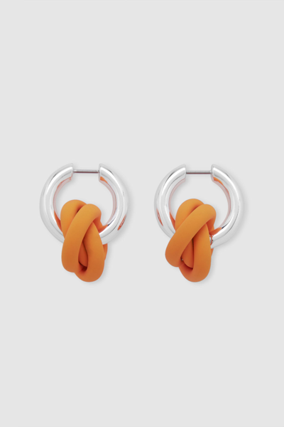 Cos Detachable-knot Hoop Earrings In Silver