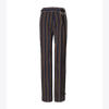 Tory Burch High-waisted Stripe-pattern Trousers In Navy / Burgundy