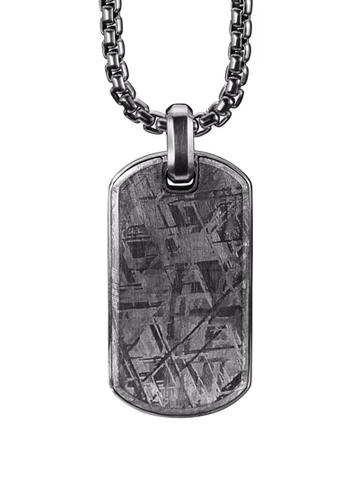 David Yurman 42mm Meteorite Tag Pendant In Silver