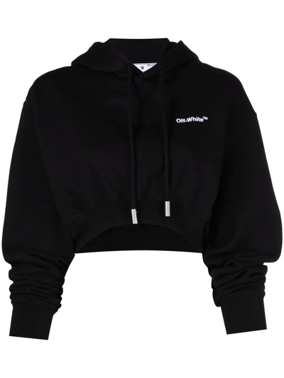 Off-white Helvetica Logo-print Hoodie In Schwarz