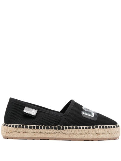 Love Moschino Love-print Espadrilles In Schwarz