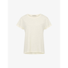 Allsaints Womens Pale Yellow Anna Crewneck Cotton T-shirt 16