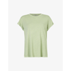 Allsaints Womens Pale Green Anna Crewneck Cotton T-shirt 12