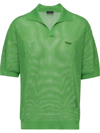 Prada Cotton And Silk Polo Shirt In Green