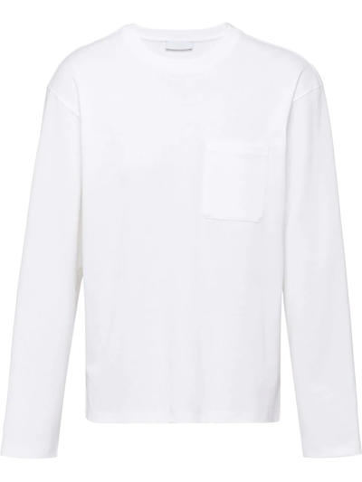 Prada Long-sleeved Jersey T-shirt In <p>