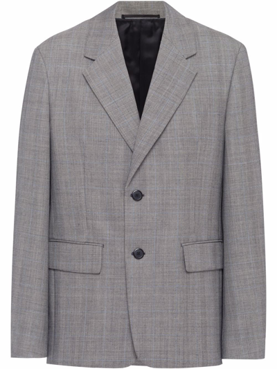 Prada Single-breasted Wool Jacket In White