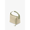 Loewe Cubi Small Leather And Canvas Shoulder Bag In Green/avocado Green
