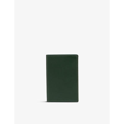 Comme Des Garçons Classic Logo-embossed Leather Card Holder In Bottle Green
