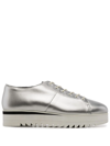 ONITSUKA TIGER METALLIC LEATHER LACE-UP SHOES