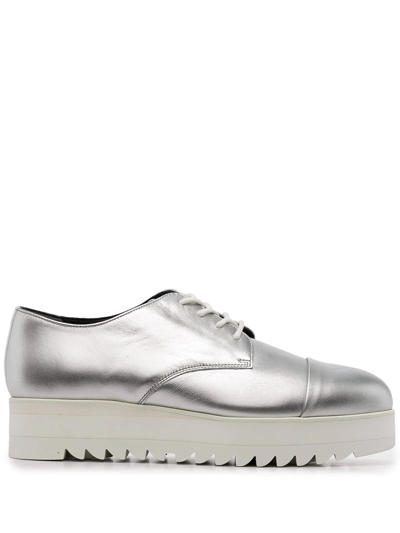 Onitsuka Tiger Leather Derby Shoes In Silver