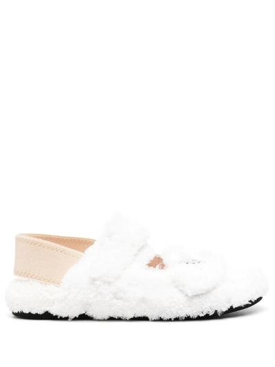 N°21 Logo-embroidered Fussbett Sandals In White