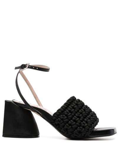 N°21 Braided High-heel Sandals In Black