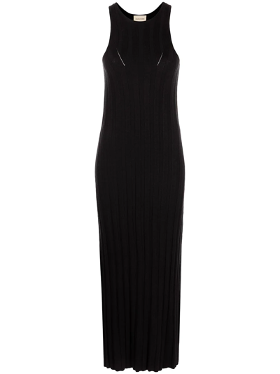 Loulou Studio Molino Stretch Pointelle-knit Maxi Dress In Black