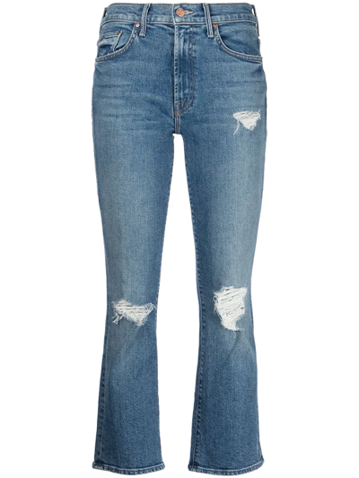 Mother Tomcat Stonewashed Cropped Jeans In Bloom And Doom