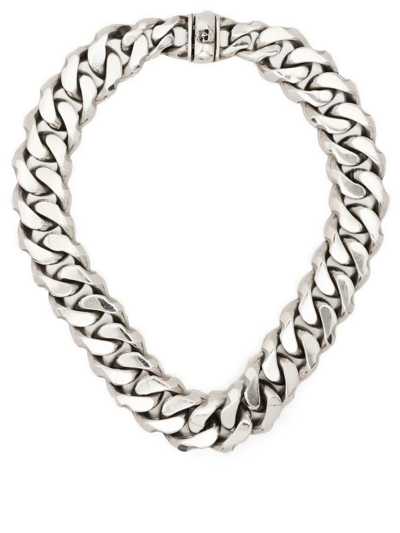 Emanuele Bicocchi Oversized Edge Chain Necklace In Silber