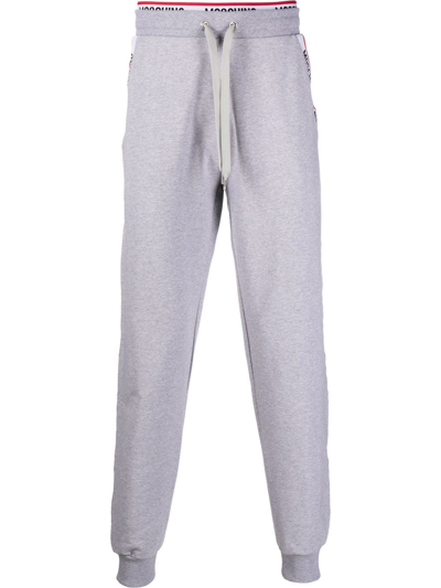Moschino Logo-waistband Trousers In Grey