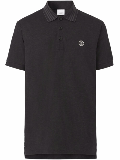 Burberry Monogram-motif Polo Shirt In Grey