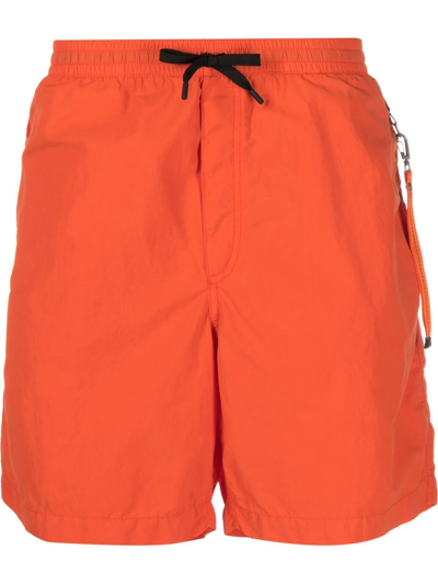 Parajumpers Drawstring-waist Three-pocket Swim Shorts In Orange