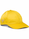 Prada Re-nylon Baseball Cap In Yellow
